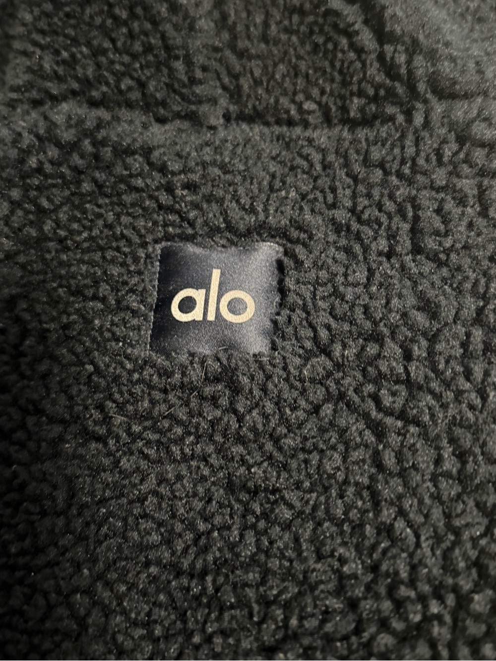ALO Yoga Navy Blue Sherpa-Lined Pullover Hoodie - Picture 5 of 7